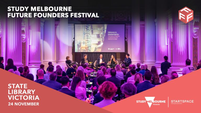 Study Melbourne Future Founders Festival Party banner 2023